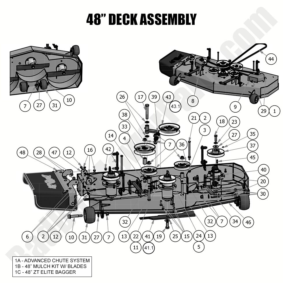 2031 - Bad Boy Mower Parts Lookup > 2019 > ZT Elite > 48\" Deck Assembly
